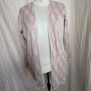 ByDesign Cardigan Sweater XL Open Pockets Cotton Blend Teacher Office Light Soft
